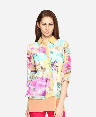 Fashion 108 Casual 3/4 Sleeve Printed Women's Top