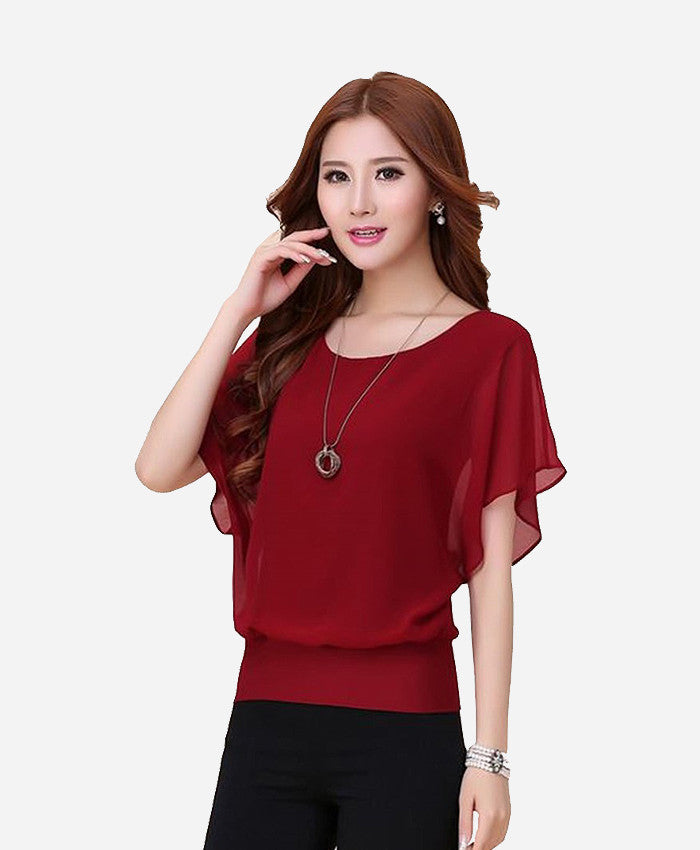 Chimpaaanzee Party Kimono Sleeve Solid Women's Top