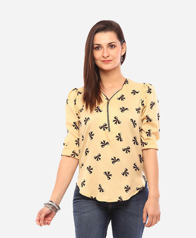 Vvoguish Casual 3/4 Sleeve Printed Women's Top