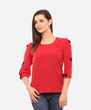 Vvoguish Casual 3/4 Sleeve Printed Women's Top